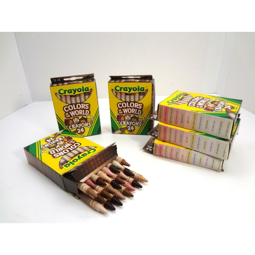 Crayola‎ Colors of the World 24-shades of skin-colored crayons-original Box NWOT